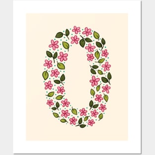 Floral Monogram Letter O Posters and Art